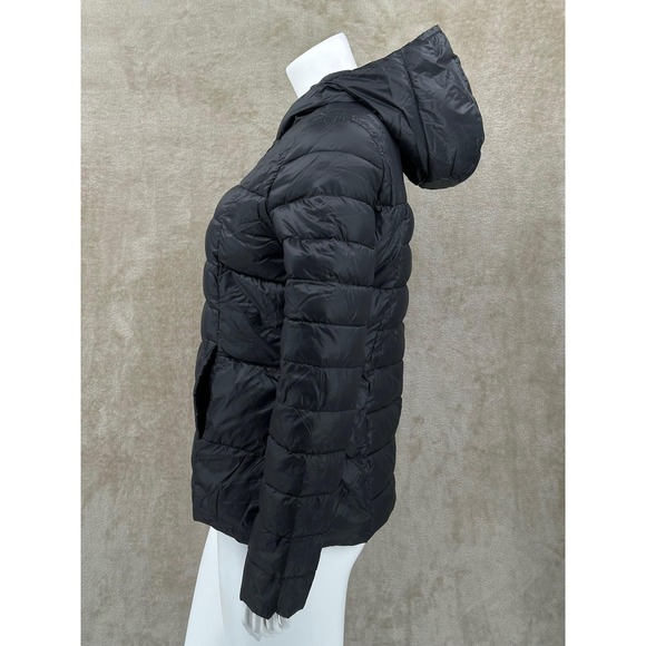 Bernardo Jacket Womens XS Black Hooded Puffer Slimming Down Quilted Packable - Picture 4 of 9